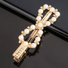 Women's Vintage Pearl Duckbill Hair Clip With Rhinestone Detail Elegant Simple Side Clasp Hair Accessory