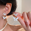 Women's Vintage Pearl Earrings With 925 Silver Needles Alloy Material Geometric Heart Bow Star Shape Electroplating
