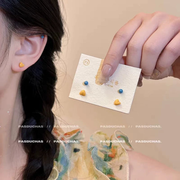 Women's Vintage Pearl Earrings With 925 Silver Needles Alloy Material Geometric Heart Bow Star Shape Electroplating