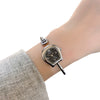 Women's Vintage Retro Archshaped Watch With Zinc Alloy Case And Strap And Stainless Steel Buckle