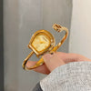 Women's Vintage Retro Archshaped Watch With Zinc Alloy Case And Strap And Stainless Steel Buckle
