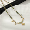 Women's Vintage Retro Geometric Handmade Beaded Copper Necklace
