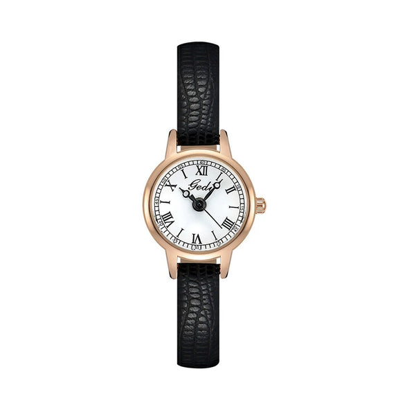 Women's Vintage Roman Belt Watch Alloy Case Rose Gold Clasp Round Dial