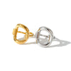 Women's Vintage Round Hollow Geometric Stainless Steel Open Ring With 18K Gold Vacuum Plating And Adjustable Design
