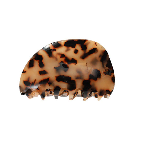 Women's Vintage Semi Round Acrylic Acetate Hair Grab Clip Handmade Ponytail Hair Accessory