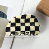 Women's Vintage Semi Round Acrylic Acetate Hair Grab Clip Handmade Ponytail Hair Accessory