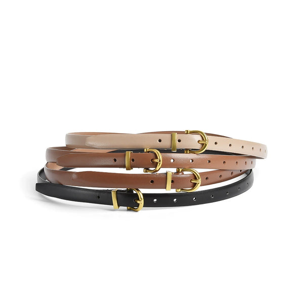 Women's Vintage Simple All Match Leather Belt With Alloy Pin Buckle And Geometric Style