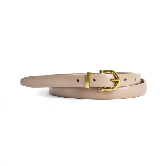 Women's Vintage Simple All Match Leather Belt With Alloy Pin Buckle And Geometric Style