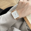 Women's Vintage Simple Style Alloy Case Adhesive Magnetic Iron Suction Stone Mesh Belt Watch