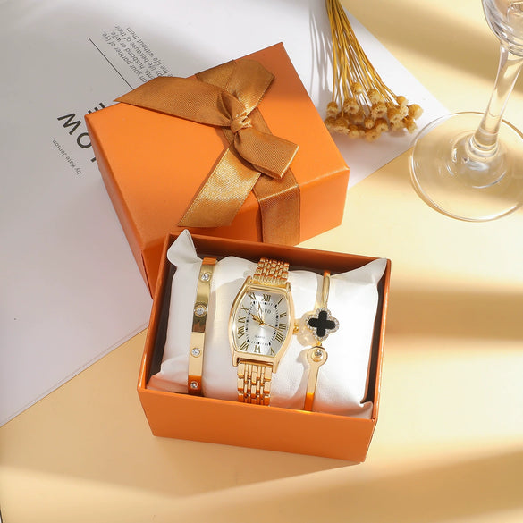 Women's Vintage Square Diamondencrusted Steel Band Quartz Watch With Zinc Alloy Case And Alloy Strap