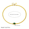 Women's Vintage Stainless Steel Oval Emerald Woven Jewelry Set With Electroplating And Horse Whip Chain