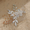 Women's Vintage Style Alloy Rhinestone Flower Hair Comb Handmade Electroplated Crystal Bridal Hair Accessory