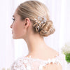 Women's Vintage Style Alloy Rhinestone Flower Hair Comb Handmade Electroplated Crystal Bridal Hair Accessory