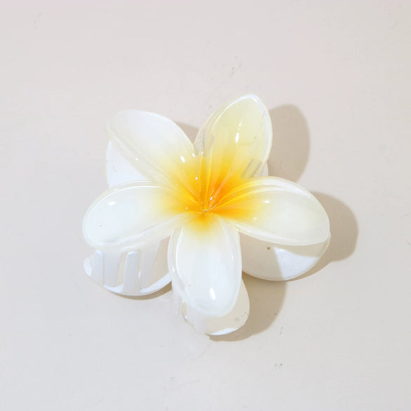 Women's Vintage Style Plumeria Flower Hair Clip Ps Material Baking Paint Process