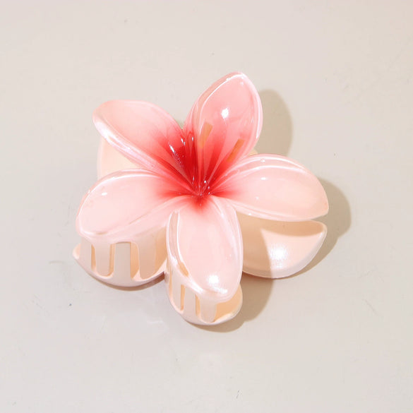 Women's Vintage Style Plumeria Flower Hair Clip Ps Material Baking Paint Process