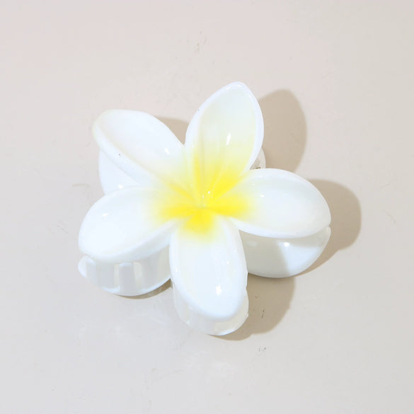 Women's Vintage Style Plumeria Flower Hair Clip Ps Material Baking Paint Process