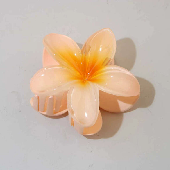 Women's Vintage Style Plumeria Flower Hair Clip Ps Material Baking Paint Process