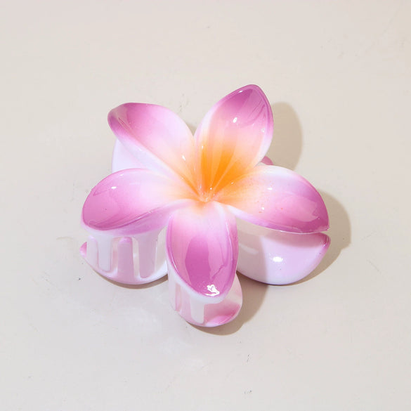 Women's Vintage Style Plumeria Flower Hair Clip Ps Material Baking Paint Process
