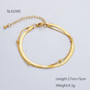 Women's Vintage Wave Pattern Titanium Steel And Stainless Steel 18K Gold Electroplated Bracelet