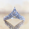 Women's Vshaped Microinlaid Zircon Ring Copper Geometric Style