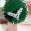 Women's Vshaped Microinlaid Zircon Ring Copper Geometric Style