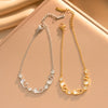 Women's Vshaped Pearl Clavicle Necklace With Titanium Steel Chain And Real Gold Plated Brass Hardware