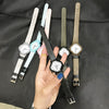 Women's Watch Alloy Case Genuine Leather Strap Rhombus Dial Fashion Simple Casual