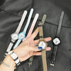 Women's Watch Alloy Case Genuine Leather Strap Rhombus Dial Fashion Simple Casual