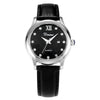 Women's Watch Alloy Case Genuine Leather Strap Round Dial Luxury Leisure Style Diamond Starry Sky Face
