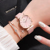 Women's Watch Alloy Case Imitation Leather Strap Round Dial Leisure Style Sunflower Design Quartz
