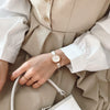 Women's Watch Alloy Case Imitation Leather Strap Round Dial Leisure Style
