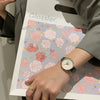 Women's Watch Alloy Case Imitation Leather Strap Stainless Steel Clasp Round Dial Leisure Style