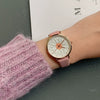 Women's Watch Alloy Case Imitation Leather Strap Stainless Steel Clasp Round Dial Leisure Style