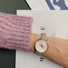 Women's Watch Alloy Case Imitation Leather Strap Stainless Steel Clasp Round Dial Leisure Style