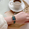 Women's Watch Alloy Case Ordinary Glass Mirror Square Dial Retro Light Luxury Leisure Style