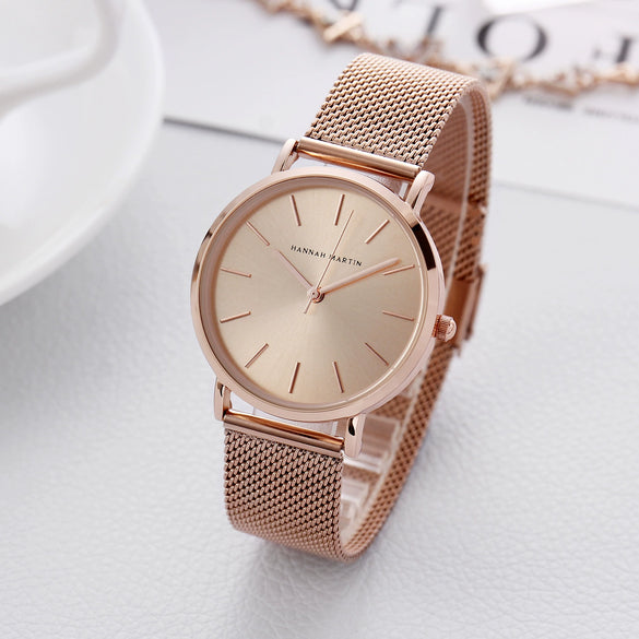 Women's Watch Alloy Case Stainless Steel Band Round Dial Leisure Style