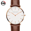 Women's Watch Alloy Case Stainless Steel Clasp Pu Strap Round Dial Simple Fashion Waterproof