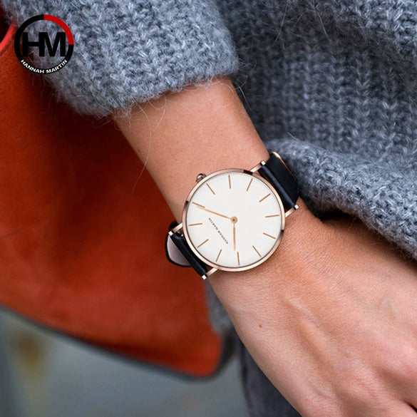 Women's Watch Alloy Case Stainless Steel Clasp Pu Strap Round Dial Simple Fashion Waterproof