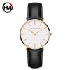 Women's Watch Alloy Case Stainless Steel Clasp Pu Strap Round Dial Simple Fashion Waterproof