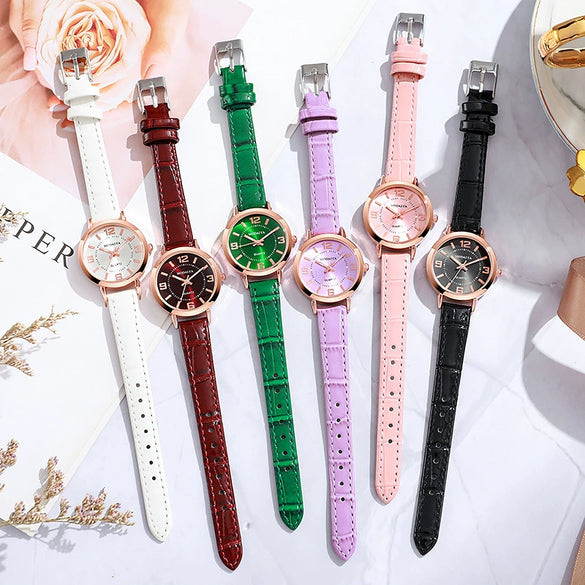 Women's Watch Alloy Imitation Leather Stainless Steel Round Leisure Luminous Non Mechanical