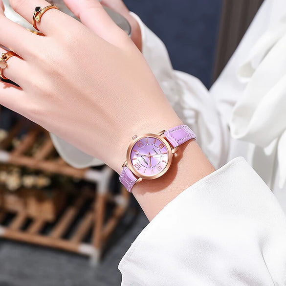 Women's Watch Alloy Imitation Leather Stainless Steel Round Leisure Luminous Non Mechanical
