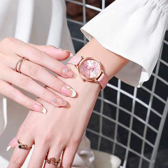 Women's Watch Alloy Imitation Leather Stainless Steel Round Leisure Luminous Non Mechanical