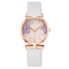 Women's Watch Bow Leaf Print Imitation Leather Belt Metal Case Stainless Steel Clasp Round Dial