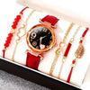 Women's Watch Fashion Allmatch Round Alloy And Pu Watch With Spiral Crown And Concealed Buckle