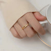 Women's Water Drop Cut Out Geometric Titanium Steel Ring With 18K Gold Electroplating Non Fading Niche Design