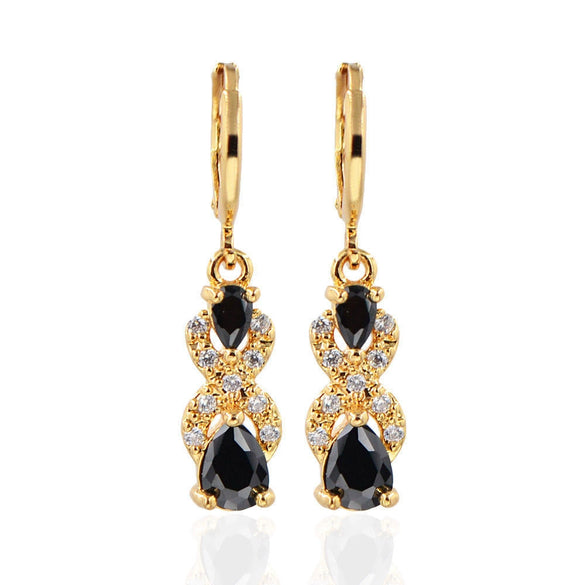 Women's Water Drop Earrings With Purple Rhinestone Gemstone Inlay Constellation Pattern Zinc Alloy Fashion Jewelry Wholesale