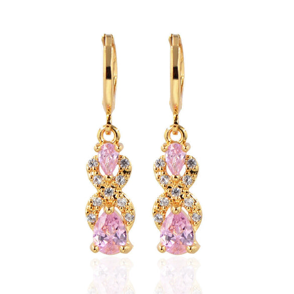 Women's Water Drop Earrings With Purple Rhinestone Gemstone Inlay Constellation Pattern Zinc Alloy Fashion Jewelry Wholesale