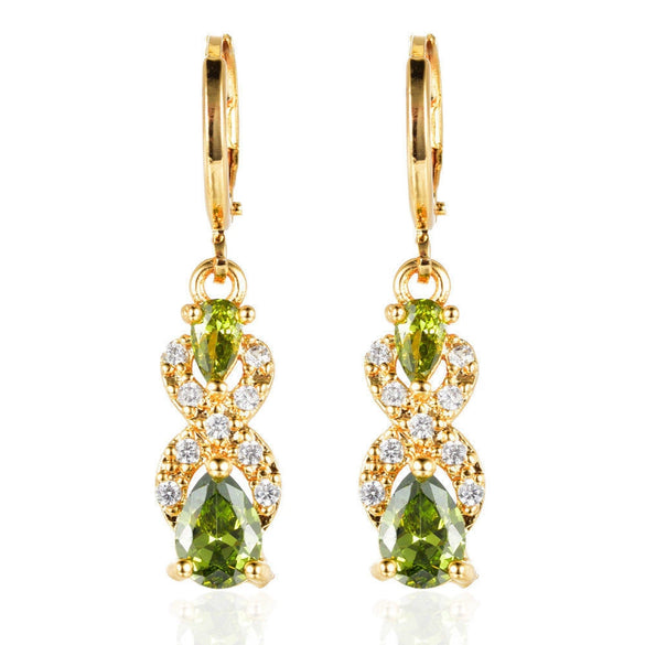 Women's Water Drop Earrings With Purple Rhinestone Gemstone Inlay Constellation Pattern Zinc Alloy Fashion Jewelry Wholesale
