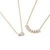 Women's Water Drop Geometric Pendant Necklace In Stainless Steel With Zircon Rhinestone Inlay And 18K Vacuum Plated Finish