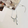 Women's Water Drop Pendant Alloy Necklace Electroplated Geometric O Chain Hip Hop Sweater Chain Fashion Jewelry